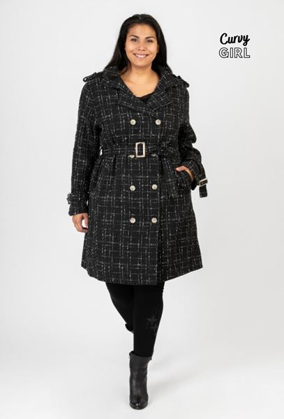 Immagine di CURVY GIRL COAT WITH CONTRAST STITCHING